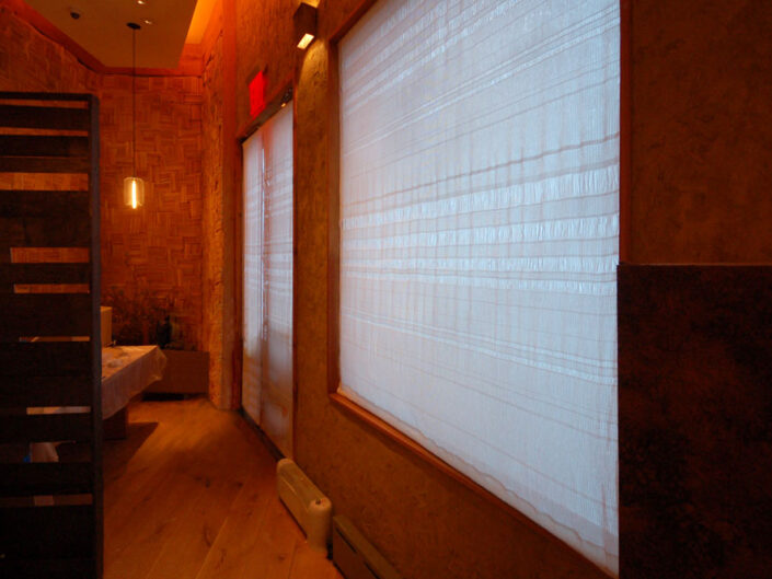 Woven Washi Window Shades At A Signature Restaurant, NYC