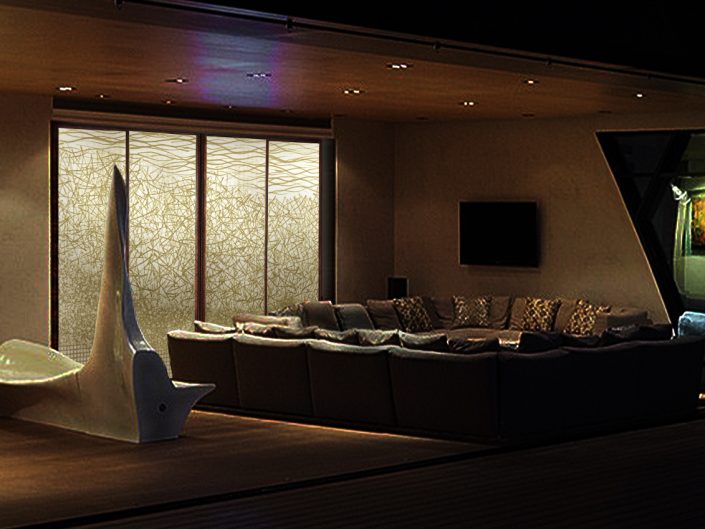 Art Washi Partition Door at a Luxury Hotel in Uruguay