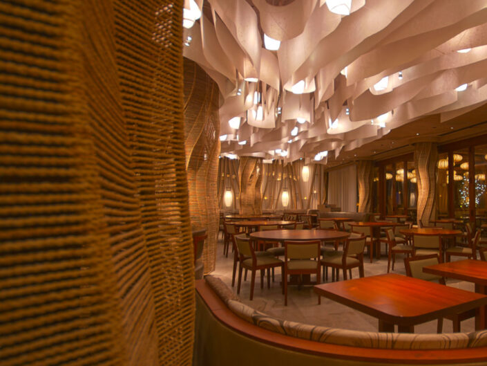 The Ceiling Washi Maze & Lanterns for an Upscale Restaurant’s Bar in Miami